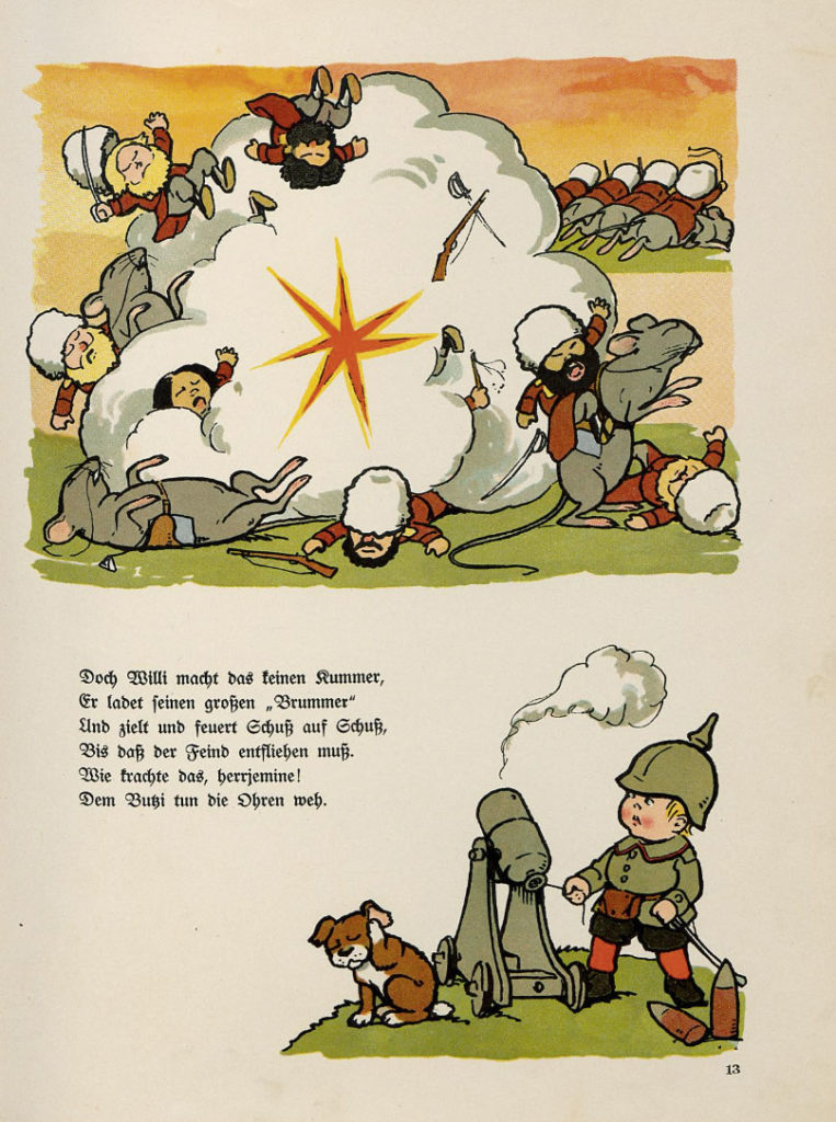 Page from Herbert Rikli's war picture book "Hurra!"