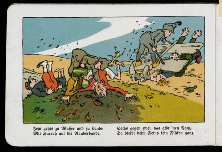 Page from the war picture book "Lieb Vaterland magst ruhig sein"