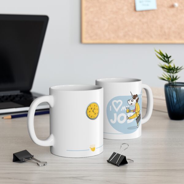 Einhorn Comic Tasse "I Love My Job" – Bild 5