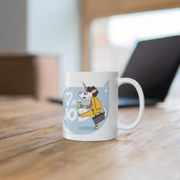 Einhorn Comic Tasse "I Love My Job" – Bild 6