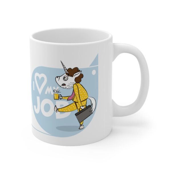 Einhorn Comic Tasse "I Love My Job"