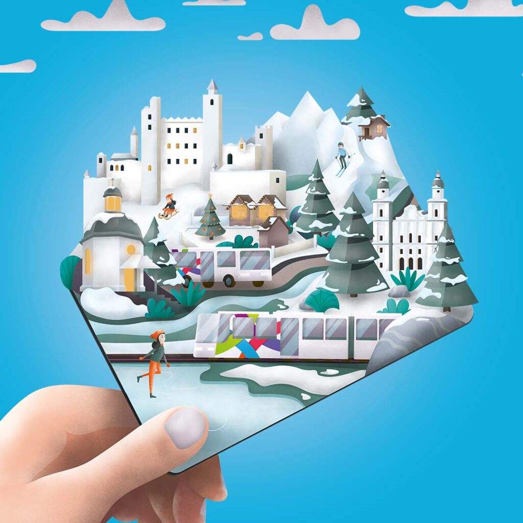 Salzburg Verkehr - Guest Mobility Ticket Illustration